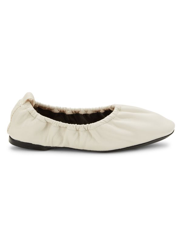 rag & bone Elly Ruched Leather Ballet Flats